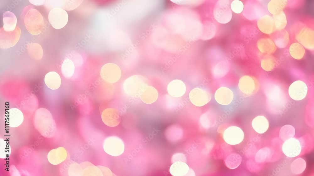 A dreamy background of soft pink bokeh lights, offering a romantic and whimsical ambiance, ideal for celebrations or weddings.