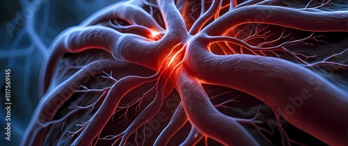 Closeup of capillaries forming new blood vessels during angiogenesis photo