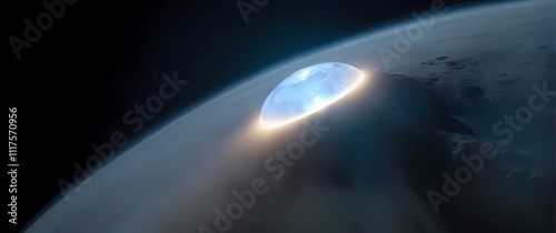 Detailed shot of a moonstone flashing its characteristic soft glow and adularescence photo