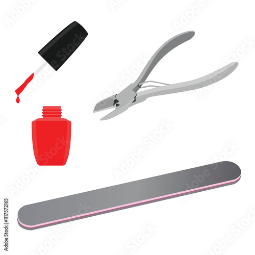 Manicure tools icon set