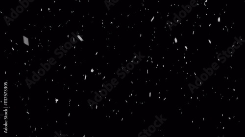 Realistic snowfall overlay, winter falling effect on a black background