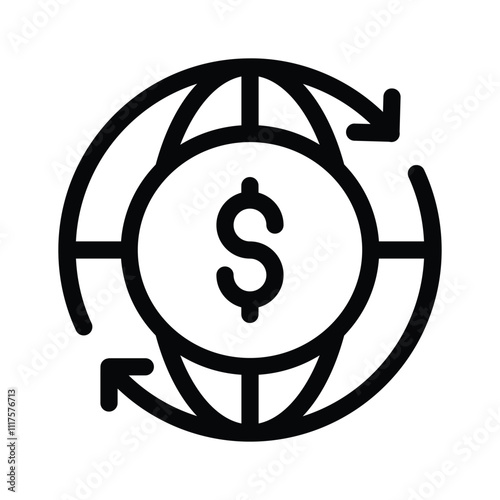 Get this amazing icon of global finance in modern style