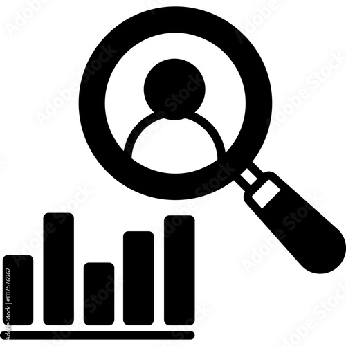 Competitor analysis vector icon with an isolated background