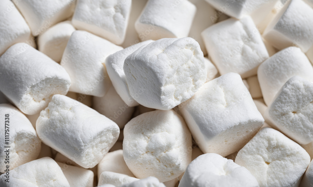 Close-up of a pile of mini marshmallows Close-up of a pile of mini marshmallows