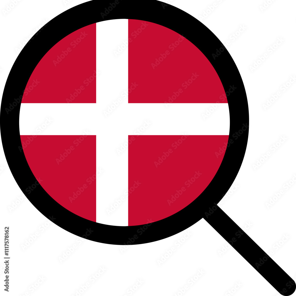 Obraz premium Search Shape of Denmark Flag