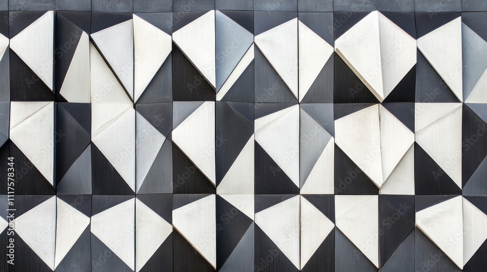 Abstract Geometric Wall Panel Design In Black And White Abstract Geometric Wall Panel Design In Black And White