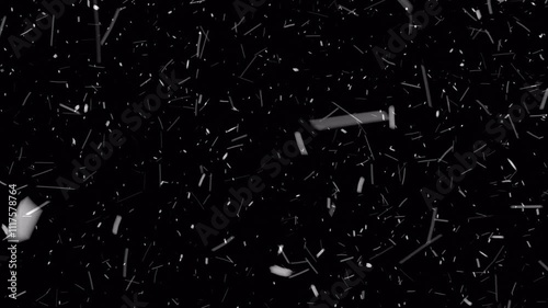 Heavy snowfall overlay with blizzard falling effect on a black background for dramatic winter scenes