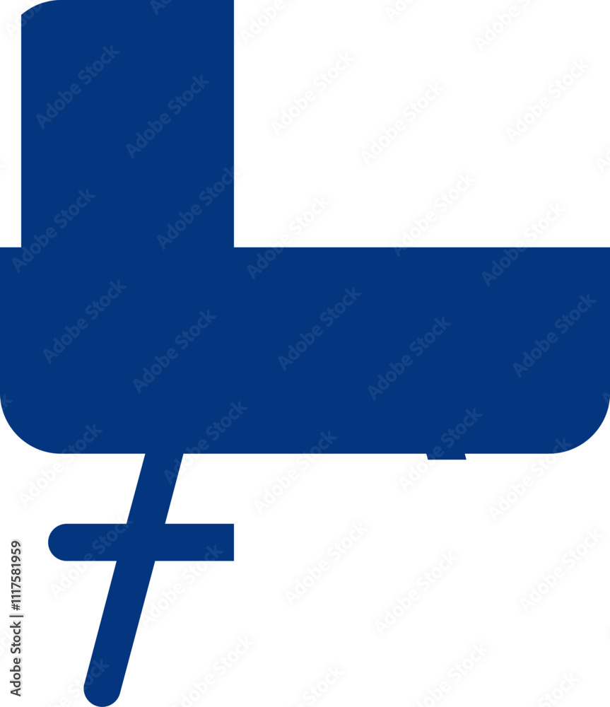 Fototapeta premium Finland Flag On White Board