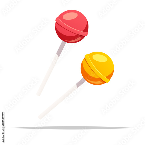 Round lollipop candy vector isolated illustration