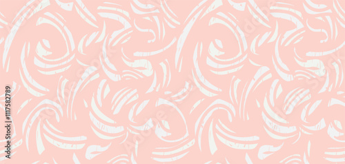 Pastel seamless pattern abstract organic shapes. Vector hand drawn curved and wavy bold lines. Contemporary minimalist print. Plain dynamic geometric ornament