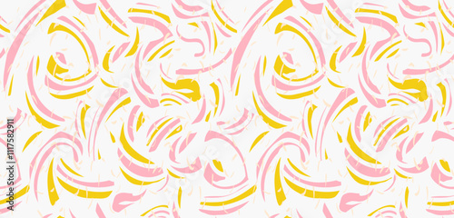 Wallpaper Mural Abstract organic shapes seamless pattern on a white background. Vector hand drawn pink curved shape and wavy lines and drops, spots. Contemporary minimalist print. Plain dynamic geometric ornament Torontodigital.ca