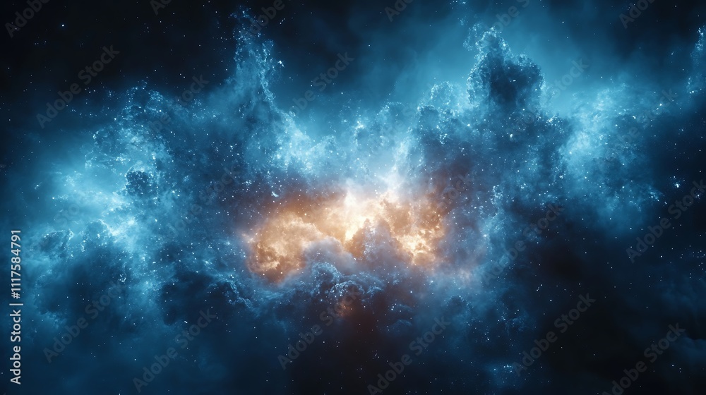Intricate abstract explosion emitting shimmering blue light futuristic background Intricate abstract explosion emitting shimmering blue light futuristic background