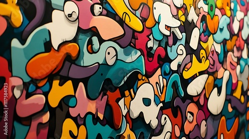 Wallpaper Mural Colorful characters a vibrant digital art installation in urban space Torontodigital.ca