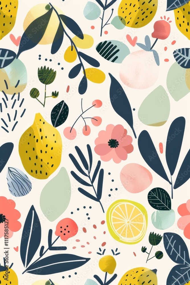 Geometric shapes and citrus Geometric shapes and citrus