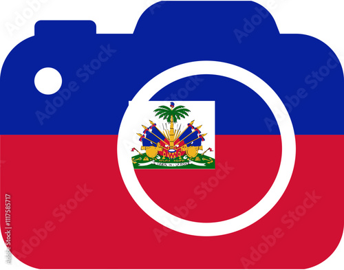 Haiti Flag On Camra Icon photo