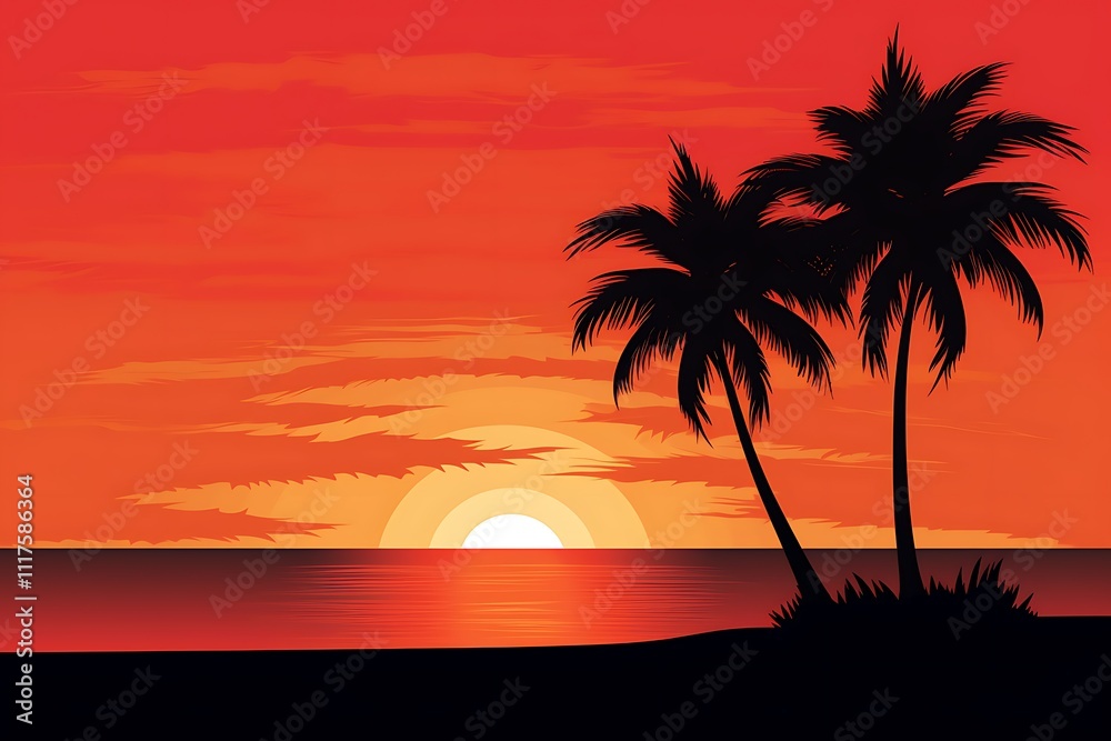 Warm Glow of a Tropical Sunset Gradient Background Warm Glow of a Tropical Sunset Gradient Background