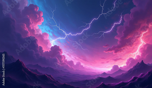background of purple lightning and dark clouds