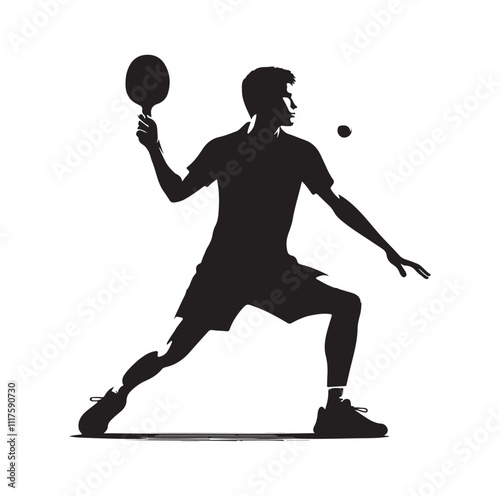 table tennis silhouette vector illustration