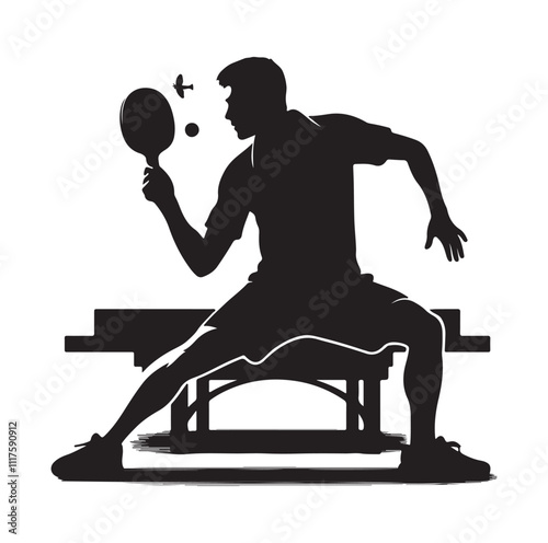 table tennis silhouette vector illustration