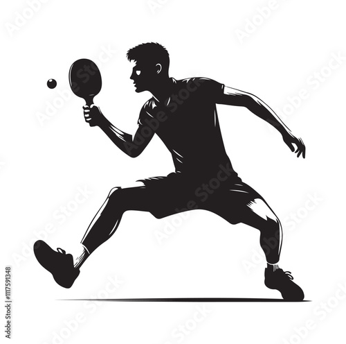 table tennis silhouette vector illustration