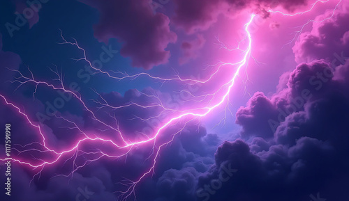 background of purple lightning and dark clouds
