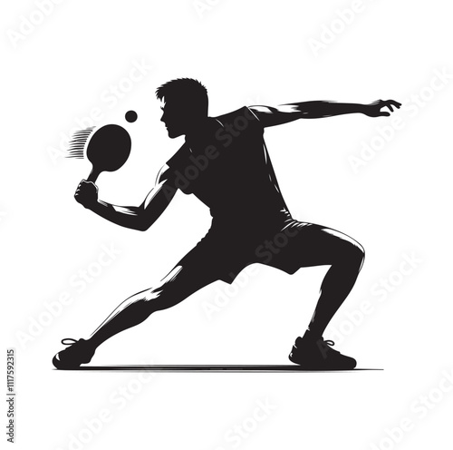 table tennis silhouette vector illustration