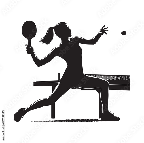 table tennis silhouette vector illustration