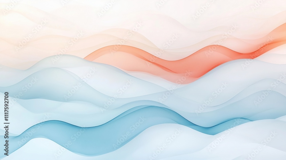 Soft pastel colored waves creating a calming abstract pattern with shades of baby blue and coral Soft pastel colored waves creating a calming abstract pattern with shades of baby blue and coral