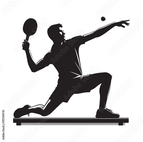 table tennis silhouette vector illustration