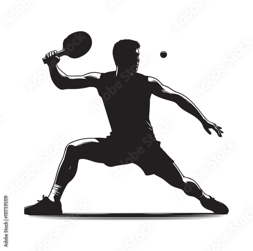 table tennis silhouette vector illustration