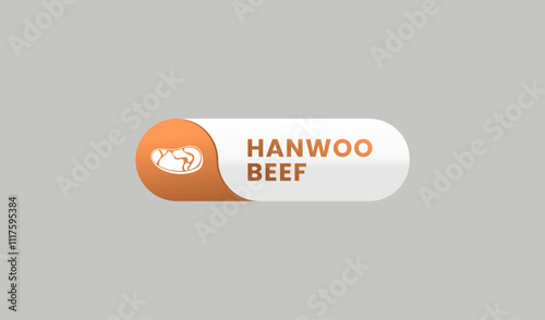 Hanwoo Beef label or Korean Beef sign vector. Hanwoo Beef And Korean Beef Logo for product packaging design element.