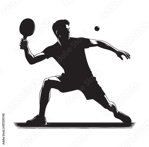 table tennis silhouette vector illustration