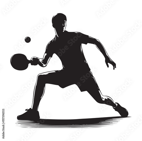 table tennis silhouette vector illustration