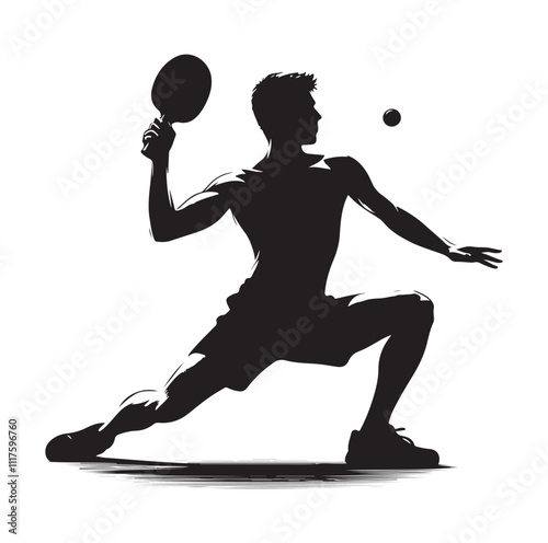 table tennis silhouette vector illustration