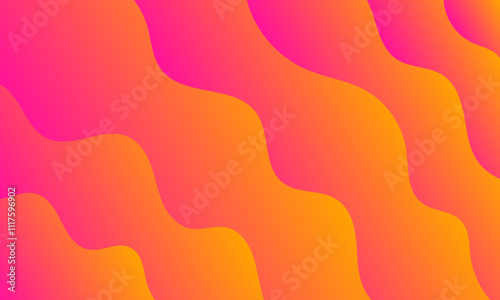 abstract yellow purple stripes lines wave curves smooth gradient background