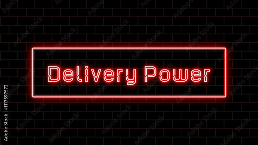 Delivery Power のネオン文字イラスト Delivery Power のネオン文字イラスト