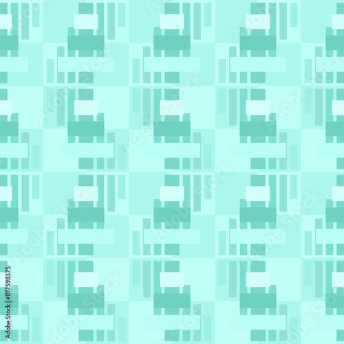 Geometric pastel green seamless pattern