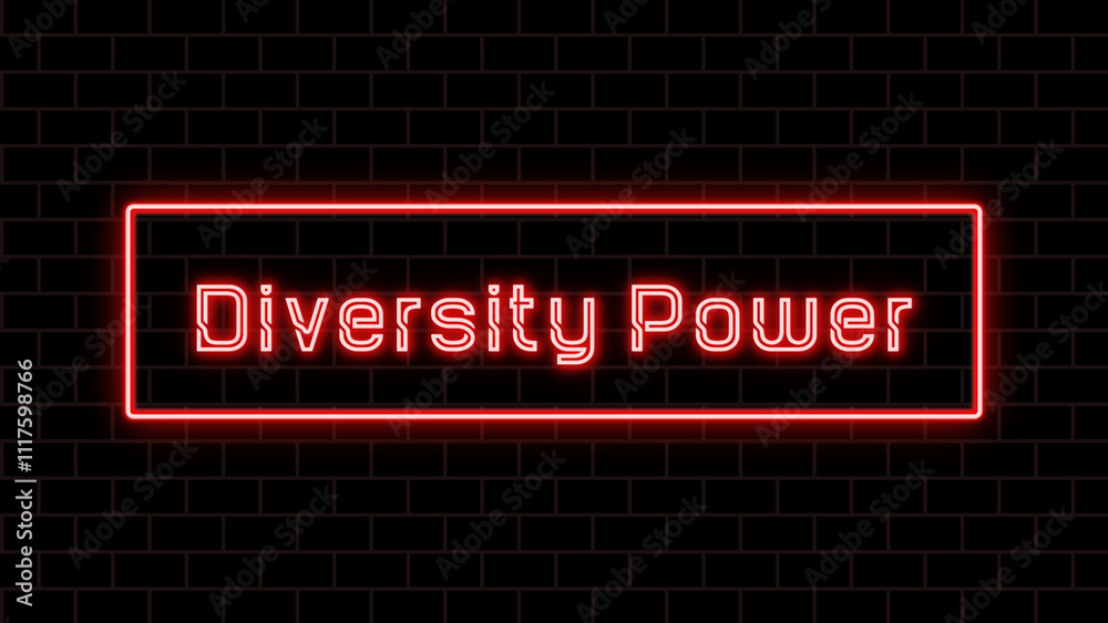 Diversity Power のネオン文字イラスト Diversity Power のネオン文字イラスト
