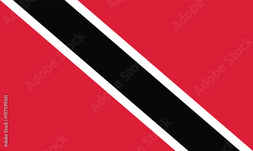 Official current vector flag of unitary parliamentary constitutional republic of Trinidad and Tobago. Flag Marker or Illustration Vector. Template for independence day poster design