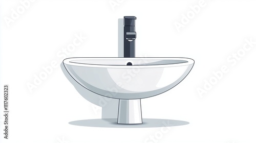 Stylish wash basin 2D logo on a white background