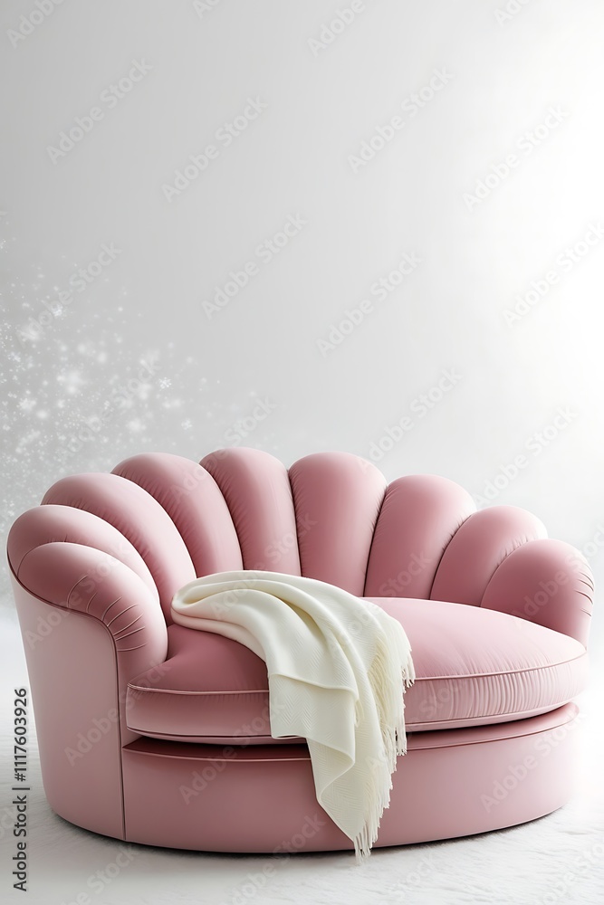 v Pink Velvet Shell Sofa: A Dreamy and Elegant Piece