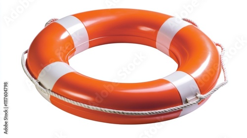 This bright orange lifebuoy is made of fiberglass and has a rope for hanging. It's perfect for water sports and emergencies, helping you stay afloat and offering safety.