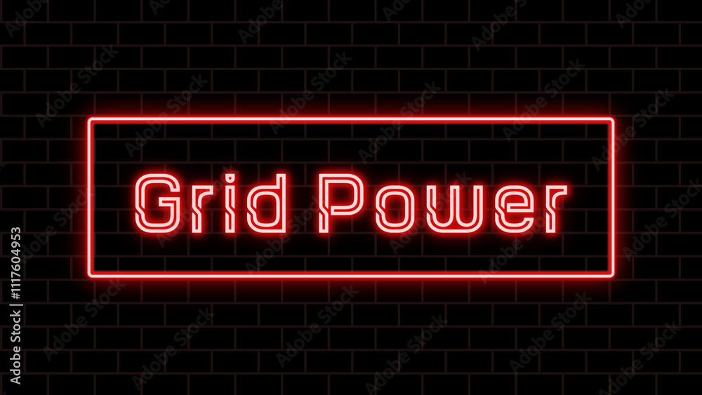 Grid Power のネオン文字イラスト Grid Power のネオン文字イラスト