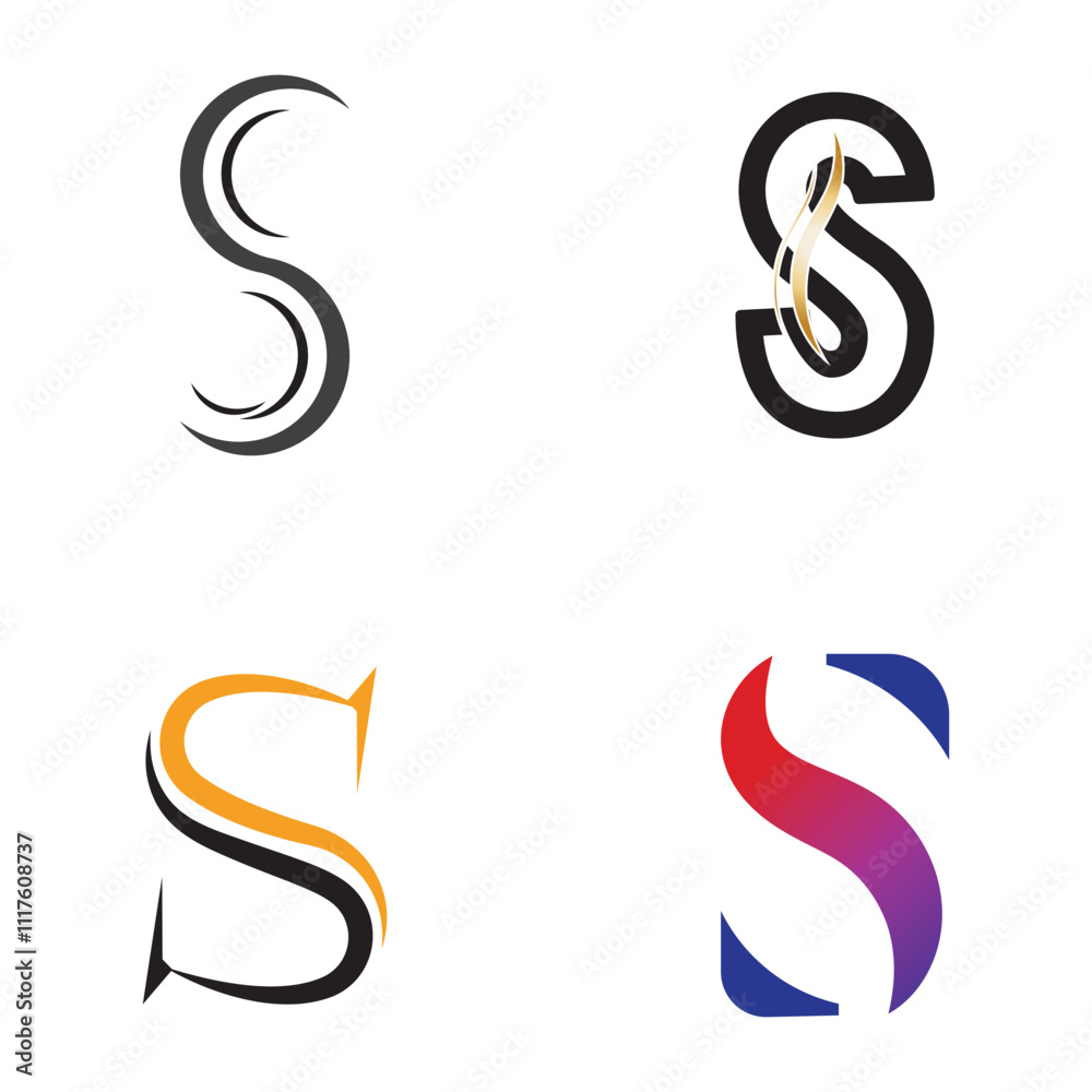Obraz premium S Set Logo Design Graphic Illustration