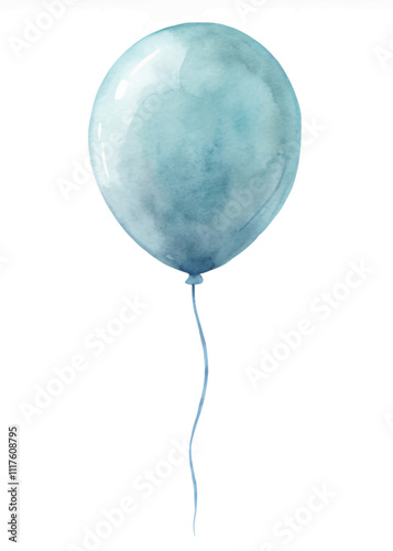A blue balloon with a string attached to it