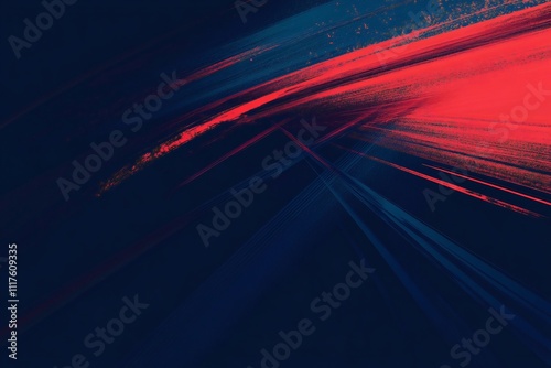 Abstract racing design, red and blue color scheme, speed lines, minimalism, grainy texture