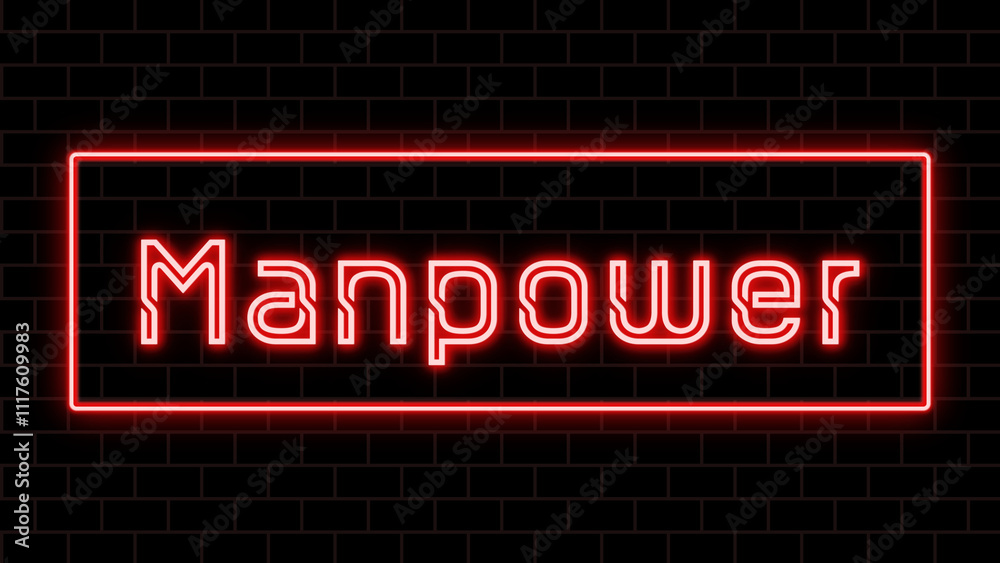 Manpower のネオン文字イラスト Manpower のネオン文字イラスト