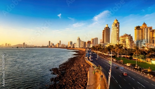 Mumbai’s Marine Drive Illuminated at Night Stunning City Skyline View