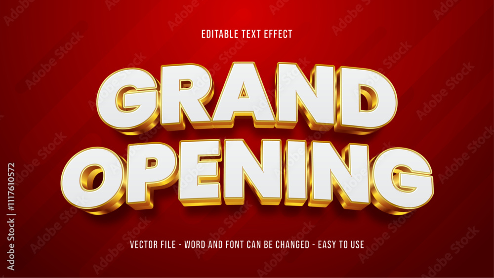 Grand opening editable text effect, gold 3d text style effect Grand opening editable text effect, gold 3d text style effect