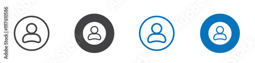 Profile icon in four different editable styles with a person head